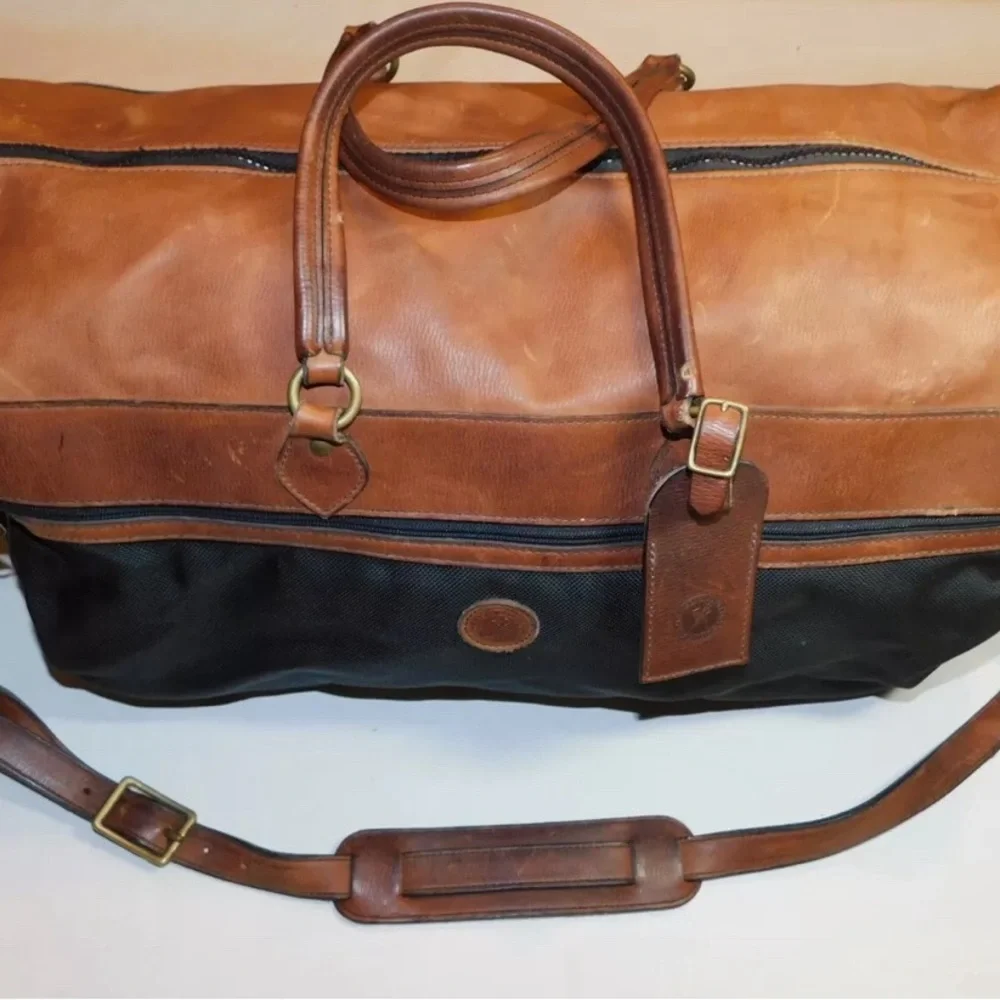 GLASER DESIGNS SAN FRANCISCO LEATHER and NYLON STADIUM Bag